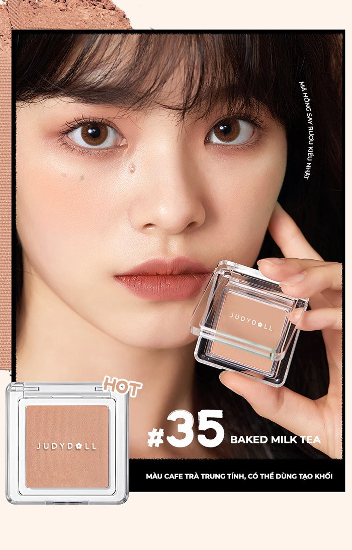 Mô tả Phấn Má Hồng JUDYDOLL 2g Đơn Sắc Mịn Lì Chuẩn Màu Trang Điểm Tự Nhiên Lâu Trôi Bền Màu Suốt 24h - 9