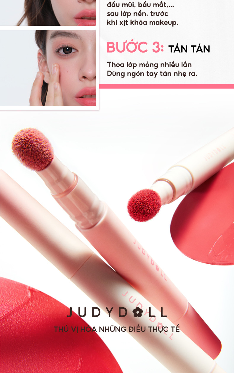 Mô tả Son Kem Lì JUDYDOLL 1.8g Đầu Bông Dặm Kem Mịn Màu Sắc Tươi Tắn Son Vặn Bền Màu Che Phủ Vân Môi Nổi Bật - 12