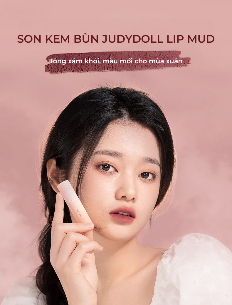 Mô tả Son Kem Bùn JUDYDOLL 3.3g Chất Son Mềm Mịn Như Nhung Che Vân Môi Giảm Thân Môi Lâu Trôi Tôn Da Giữ Ẩm Lâu Bông Mềm - 1