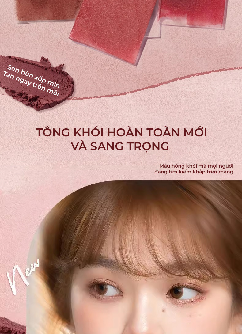 Mô tả Son Kem Bùn JUDYDOLL 3.3g Chất Son Mềm Mịn Như Nhung Che Vân Môi Giảm Thân Môi Lâu Trôi Tôn Da Giữ Ẩm Lâu Bông Mềm - 3