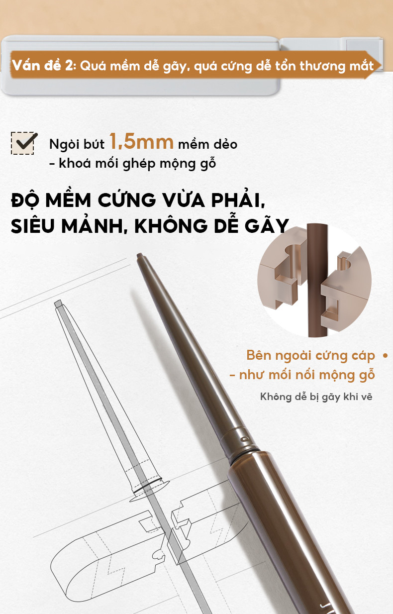 Mô tả Chì kẻ mắt JUDYDOLL 0.06g Dạng Gel Siêu Mảnh Lâu Trôi Mềm Mịn Chống Thấm Nước Không Nhòe Màu Bút Chì Mảnh Mai - 5