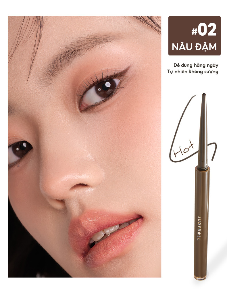 Mô tả Chì kẻ mắt JUDYDOLL 0.06g Dạng Gel Siêu Mảnh Lâu Trôi Mềm Mịn Chống Thấm Nước Không Nhòe Màu Bút Chì Mảnh Mai - 9