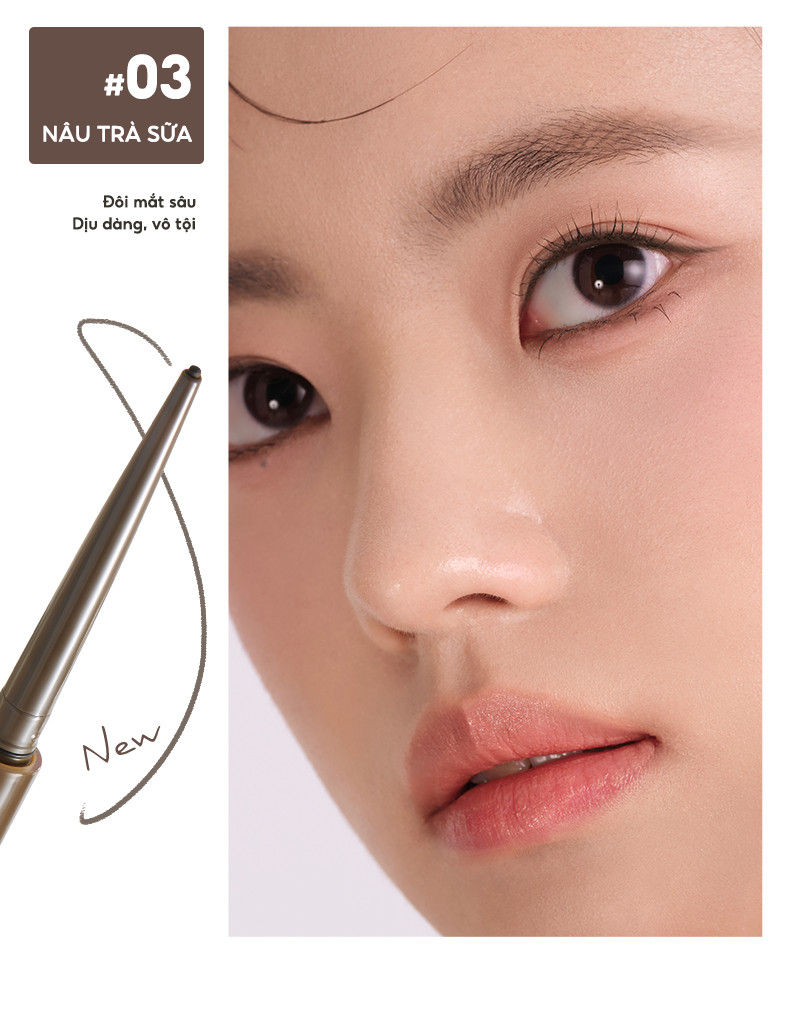 Mô tả Chì kẻ mắt JUDYDOLL 0.06g Dạng Gel Siêu Mảnh Lâu Trôi Mềm Mịn Chống Thấm Nước Không Nhòe Màu Bút Chì Mảnh Mai - 10