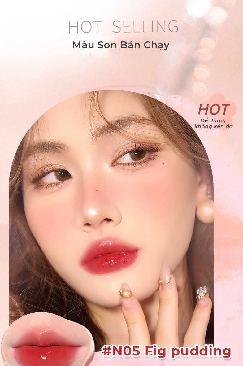 Mô tả Son Tint Bóng JUDYDOLL Trà Đá 1.8g Căng Bóng Mọng Nước Ẩm Mượt Môi Siêu Lì Bền Màu Tạo Hiệu Ứng Tráng Gương - 5