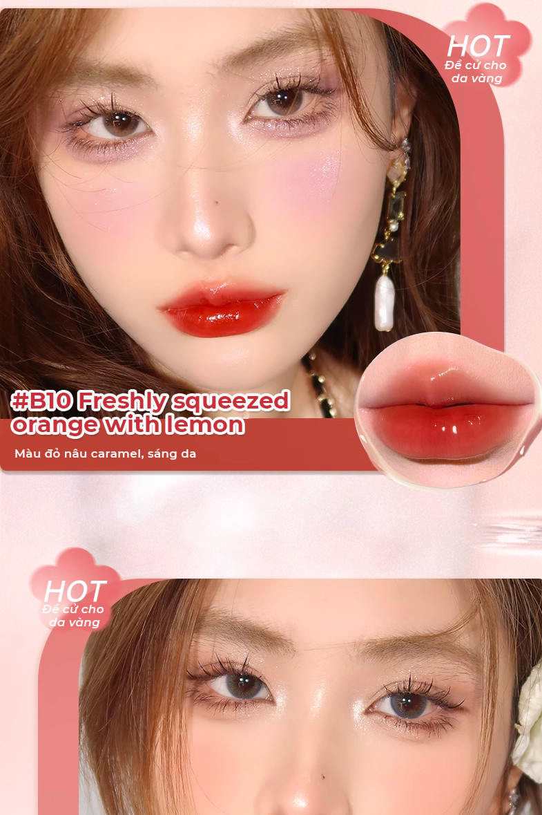 Mô tả Son Tint Bóng JUDYDOLL Trà Đá 1.8g Căng Bóng Mọng Nước Ẩm Mượt Môi Siêu Lì Bền Màu Tạo Hiệu Ứng Tráng Gương - 9
