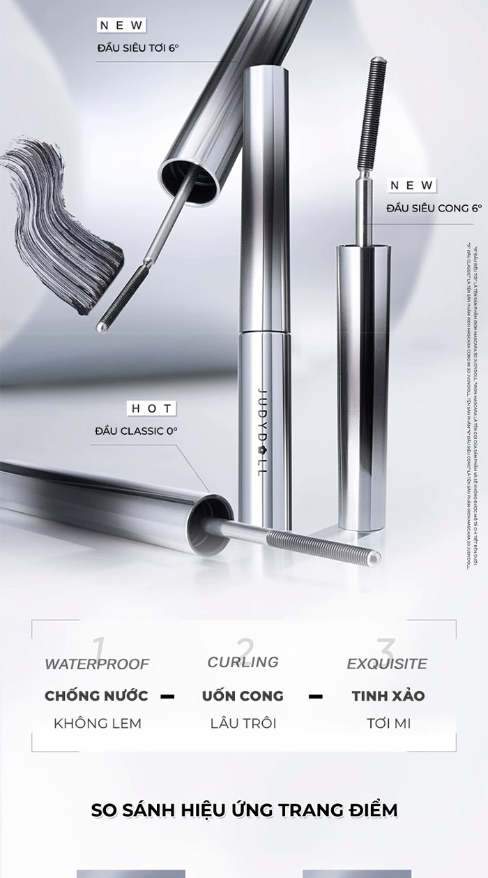 Mô tả Mascara Chuốt Mi JUDYDOLL Dày Dài Siêu Cong Lâu Trôi Chống Thấm Nước Suốt 24h Curling Iron Mascara - 2