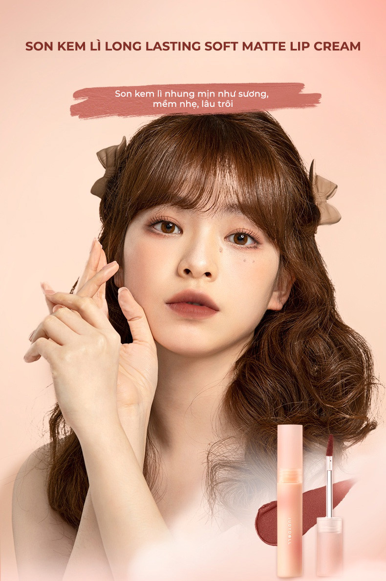 Mô tả Son Kem Lì JUDYDOLL Marshmallow Lâu Trôi Bền Màu Mềm Nhẹ 2.8g - 1