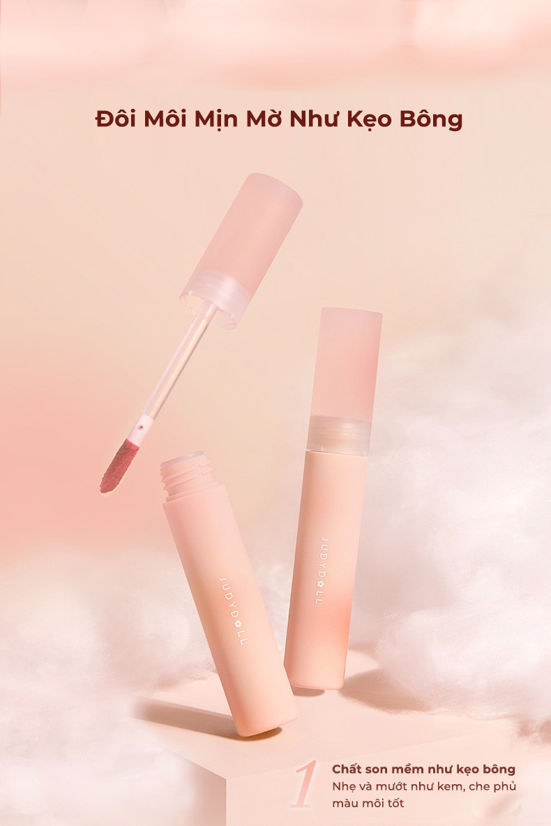 Mô tả Son Kem Lì JUDYDOLL Marshmallow Lâu Trôi Bền Màu Mềm Nhẹ 2.8g - 2