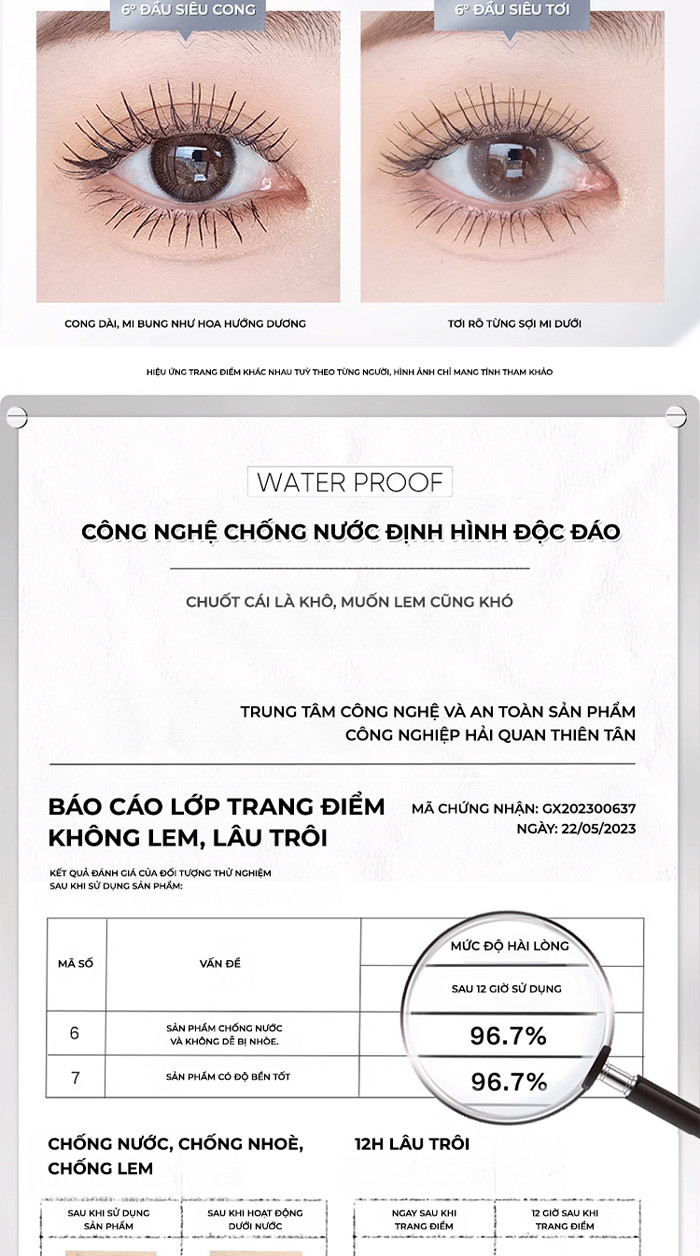 Mô tả Mascara Chuốt Mi JUDYDOLL Dày Dài Siêu Cong Lâu Trôi Chống Thấm Nước Suốt 24h Curling Iron Mascara - 3