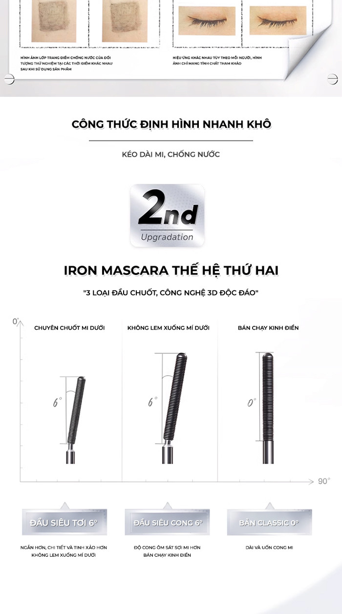 Mô tả Mascara Chuốt Mi JUDYDOLL Dày Dài Siêu Cong Lâu Trôi Chống Thấm Nước Suốt 24h Curling Iron Mascara - 4