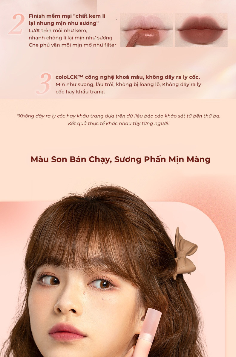 Mô tả Son Kem Lì JUDYDOLL Marshmallow Lâu Trôi Bền Màu Mềm Nhẹ 2.8g - 3