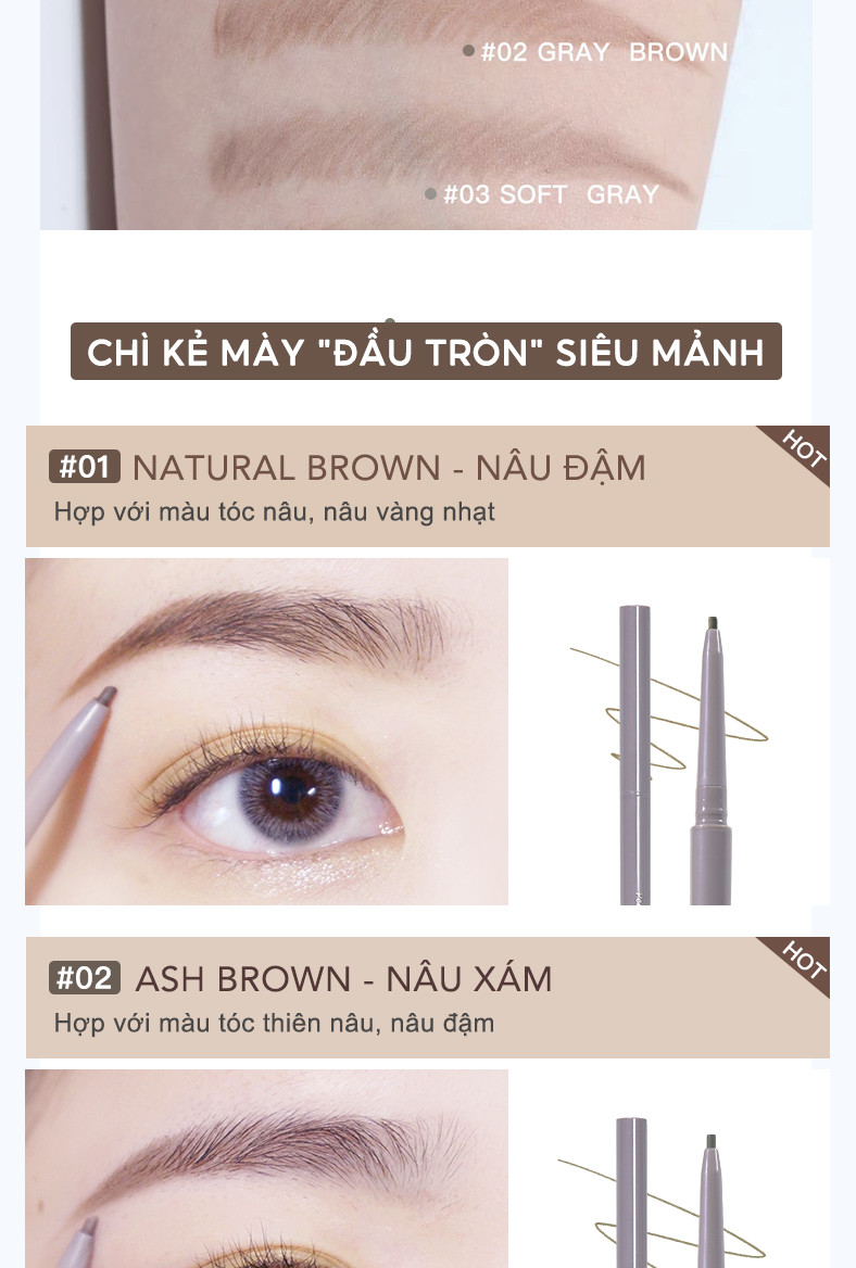 Mô tả Chì Kẻ Chân Mày JUDYDOLL 10g Siêu Mảnh Phẩy Sợi Sắc Nét Chống Thấm Nước Lâu Trôi Cho Người Mới Tập Trang Điểm & Makeup Chuyên Nghiệp - 4