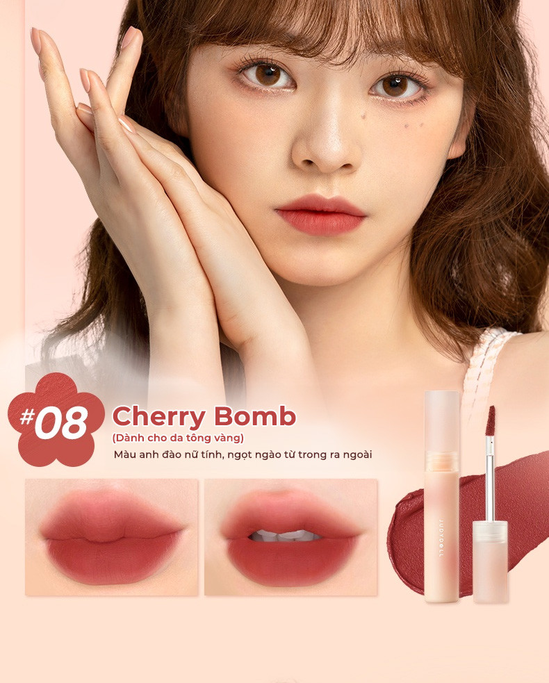 Mô tả Son Kem Lì JUDYDOLL Marshmallow Lâu Trôi Bền Màu Mềm Nhẹ 2.8g - 5
