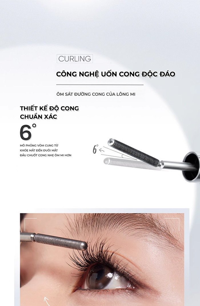 Mô tả Mascara Chuốt Mi JUDYDOLL Dày Dài Siêu Cong Lâu Trôi Chống Thấm Nước Suốt 24h Curling Iron Mascara - 7