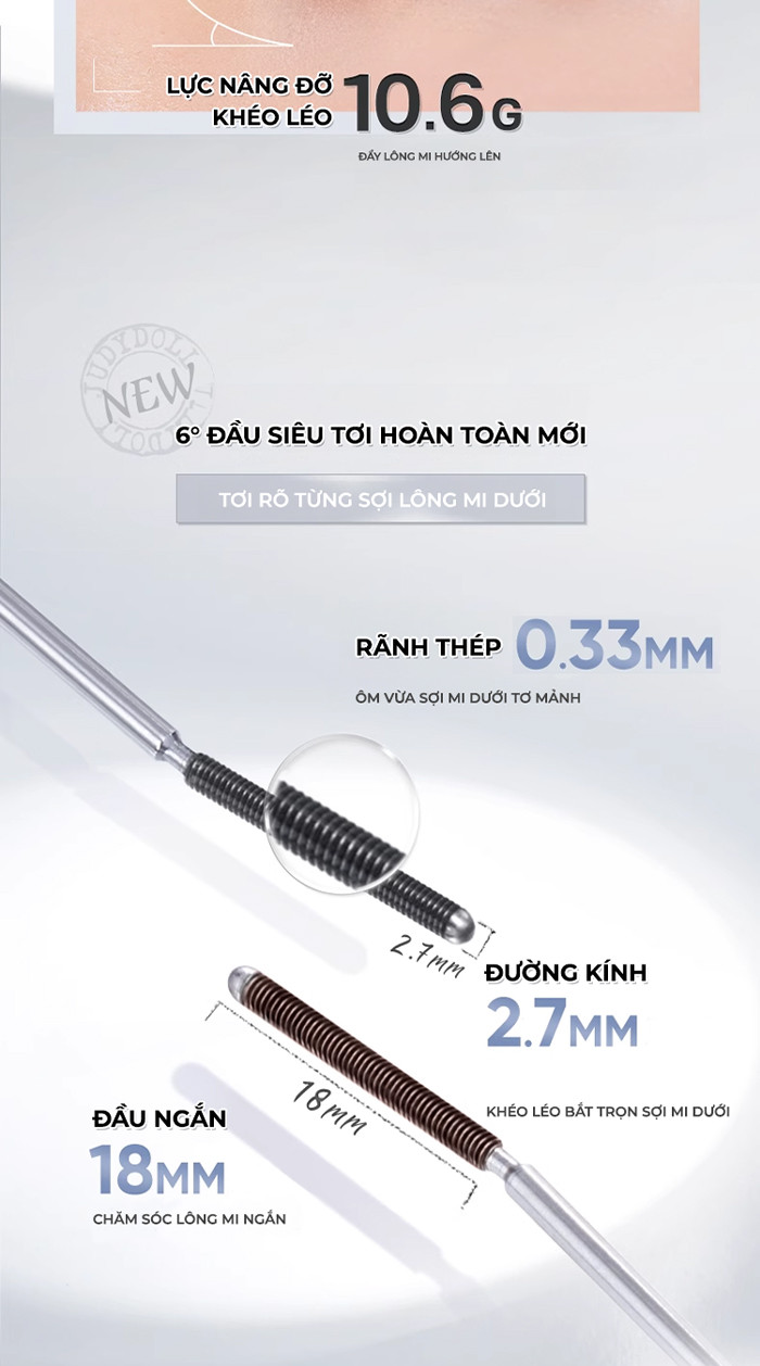 Mô tả Mascara Chuốt Mi JUDYDOLL Dày Dài Siêu Cong Lâu Trôi Chống Thấm Nước Suốt 24h Curling Iron Mascara - 8