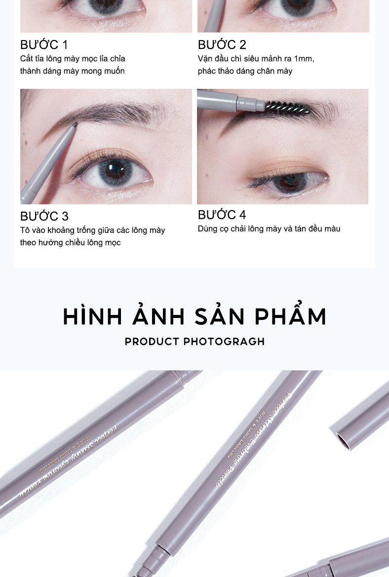 Mô tả Chì Kẻ Chân Mày JUDYDOLL 10g Siêu Mảnh Phẩy Sợi Sắc Nét Chống Thấm Nước Lâu Trôi Cho Người Mới Tập Trang Điểm & Makeup Chuyên Nghiệp - 6