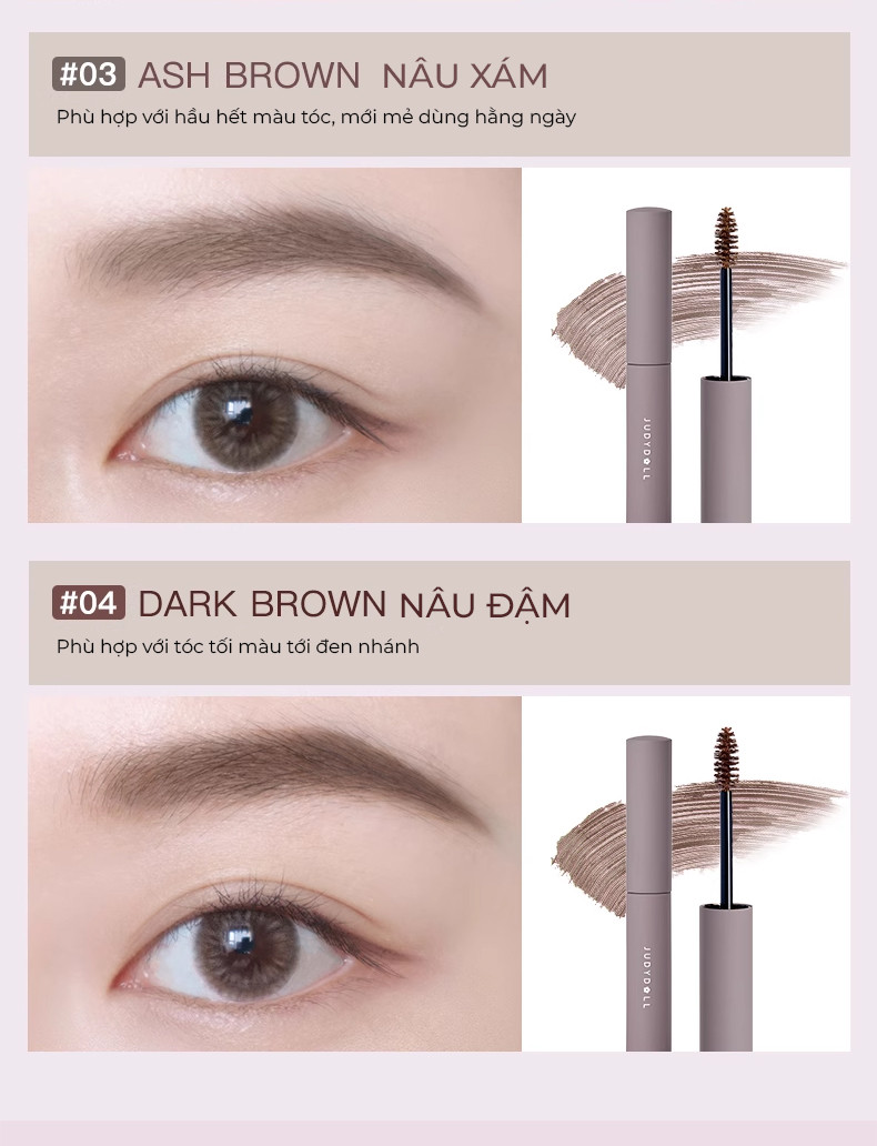 Mô tả Mascara Chân Mày JUDYDOLL 2.5g Chuốt Mày Tự Nhiên Sắc Nét Bền Màu Lâu Trôi Chống Thấm Nước Suốt 24h Cho Người Mới Tập Trang Điểm & Makeup Chuyên Nghiệp - 4