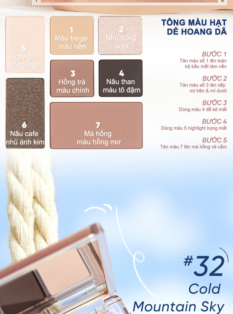 Mô tả Phấn Mắt 7 Màu JUDYDOLL 8.5g Đa Năng Hiệu Ứng Nhũ Siêu Lấp Lánh Mịn Lì Dễ Tán Bền Màu Lên Màu Chuẩn - 9