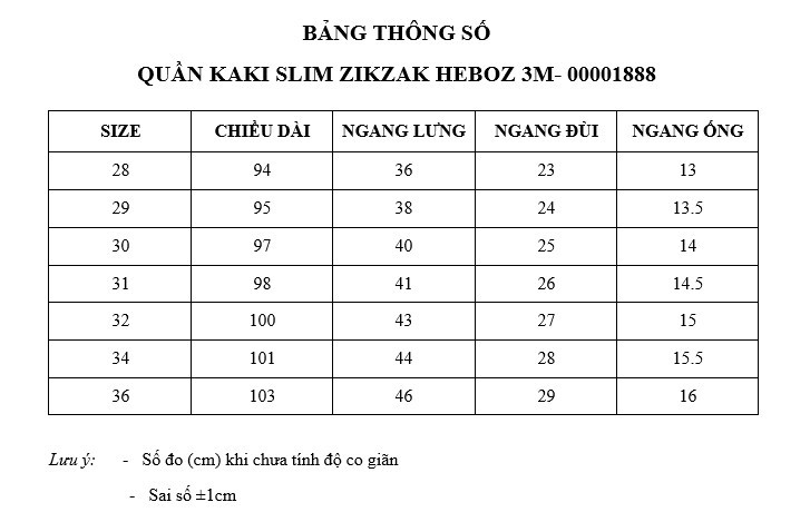 Mô tả Quần kaki slim zikzak, quần dài nam co giãn Heboz 3M - 00001888 - 1