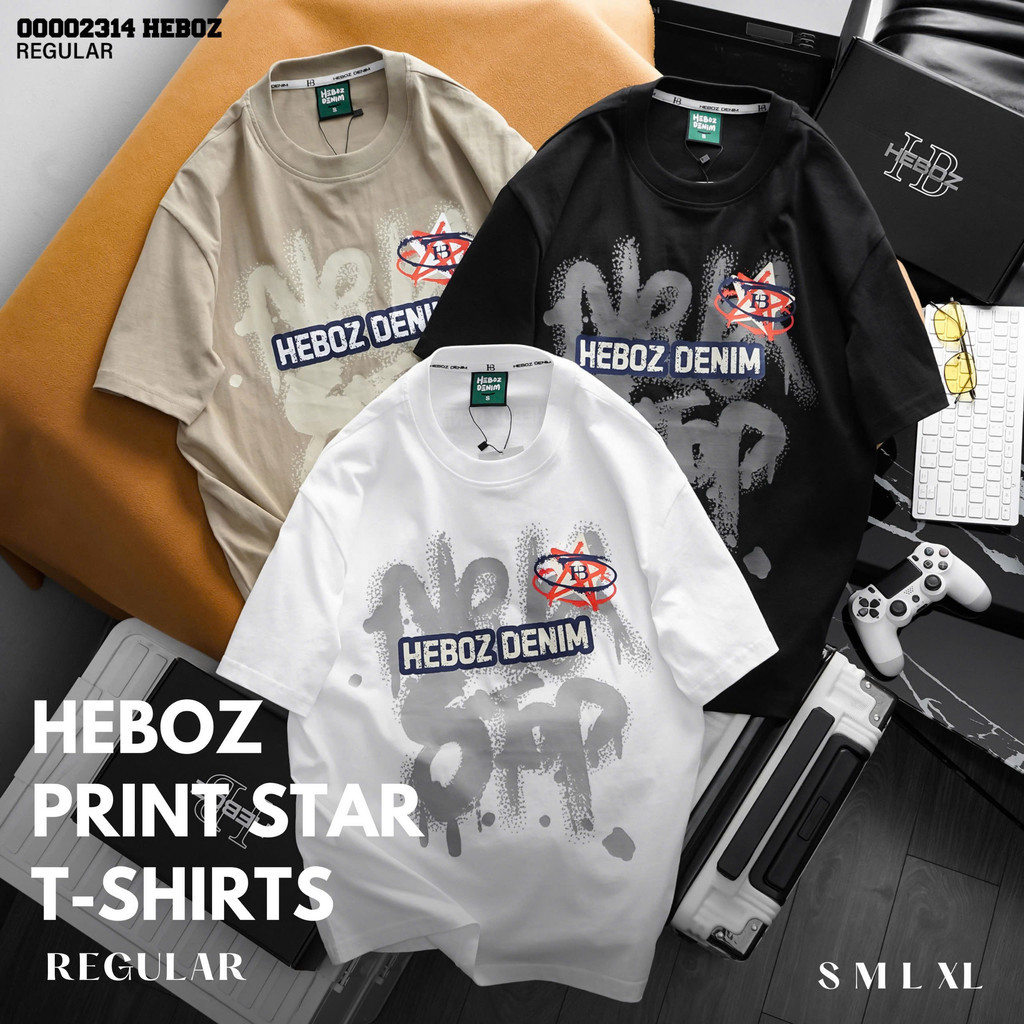 Mô tả Áo thun print star Heboz 3M, áo thun nam chất vải co giãn - 00002314 - 1