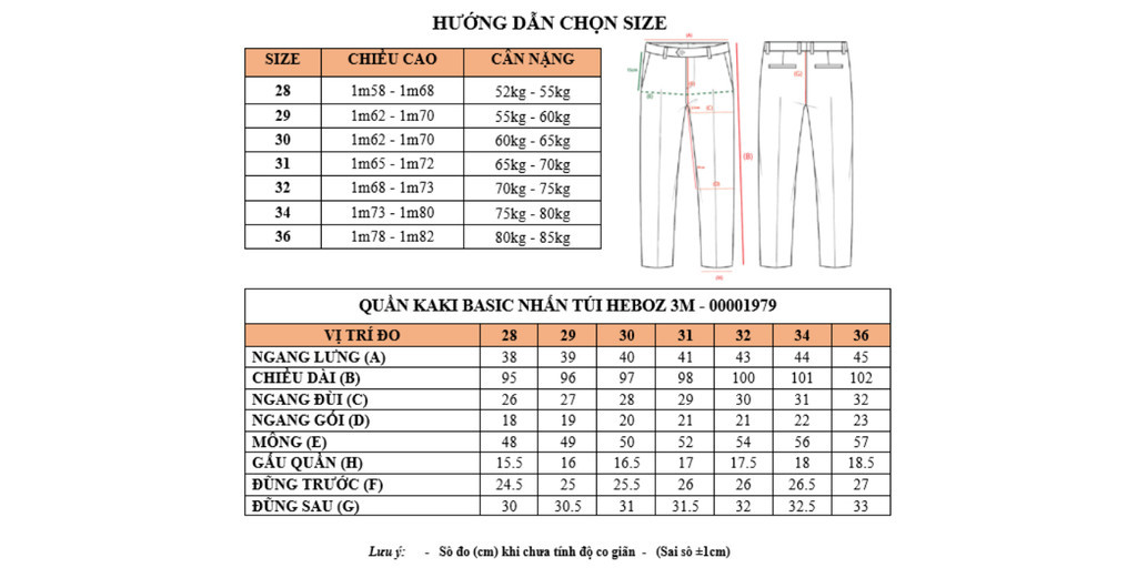 Mô tả Quần kaki basic nhấn túi Heboz 3M, quần dài nam chất vải co giãn - 00001979 - 1