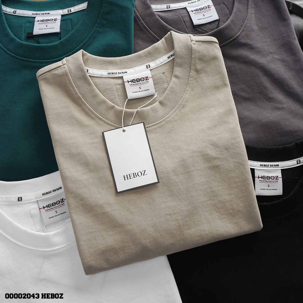 Mô tả Áo thun trơn basic Heboz 5M, áo thun nam cổ tròn chất vải cotton 2 chiều co giãn thoáng mát - 00002043 - 3