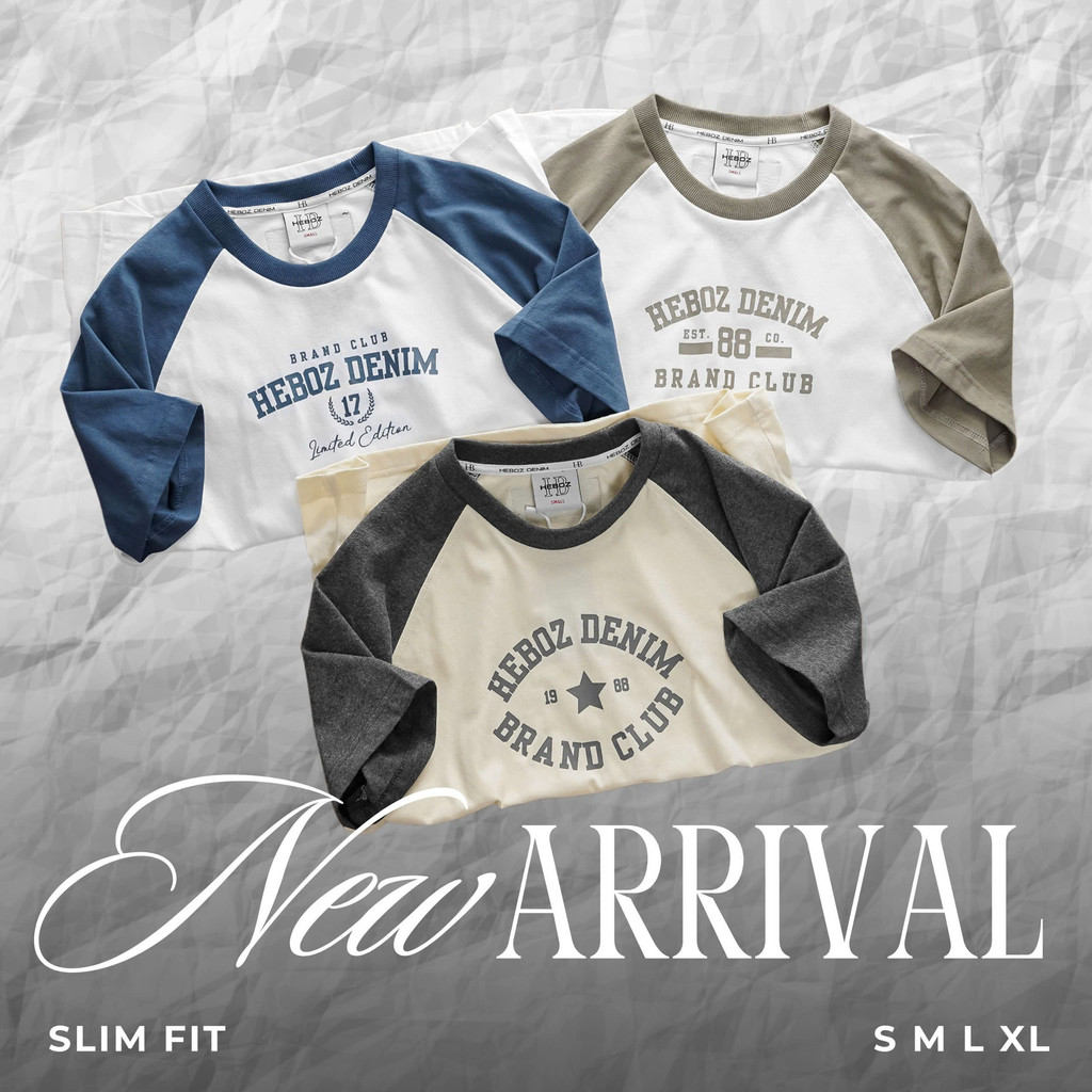 Mô tả Áo thun raglan Club Heboz 3M, áo thun phối basic dành cho nam nhiều màu - 00002413 - 1