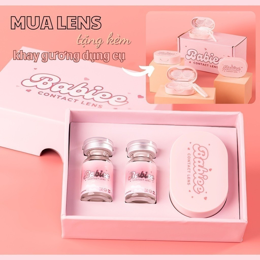 Mô tả Lens mắt Velvet Brown màu nâu vân tia không viền tự nhiên - size to, thương hiệu Babiee Hàn Quốc - 1