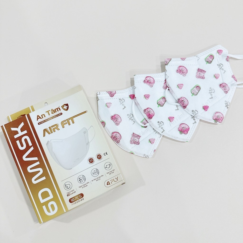 Mô tả Set 200 cái - Khẩu trang y tế kháng khuẩn 6D chính hãng An Tâm ôm sát khuôn mặt, chống nắng toàn diện - 1