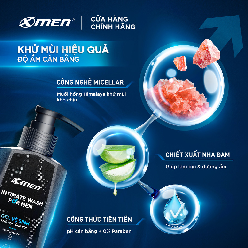 Mô tả Gel vệ sinh nam giới Xmen 100ml - Intimate Wash for Men hương nước hoa Pháp sang trọng - 2