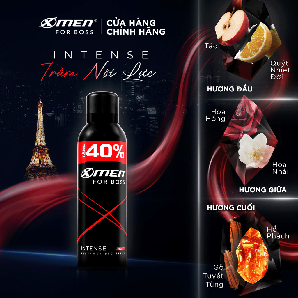 Mô tả Xịt khử mùi X-Men For Boss Intense/ Luxury/Legend/Motion 210ml - Hương nước hoa châu Âu - 1