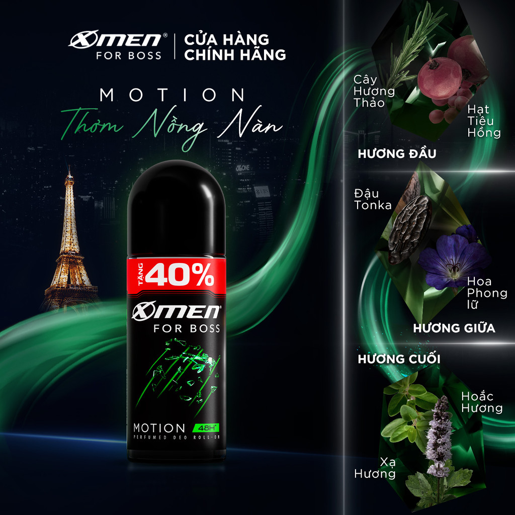 Mô tả Lăn khử mùi X-Men For Boss Intense/ Luxury/Legend/Motion 70ml - Hương nước hoa châu Âu - 4