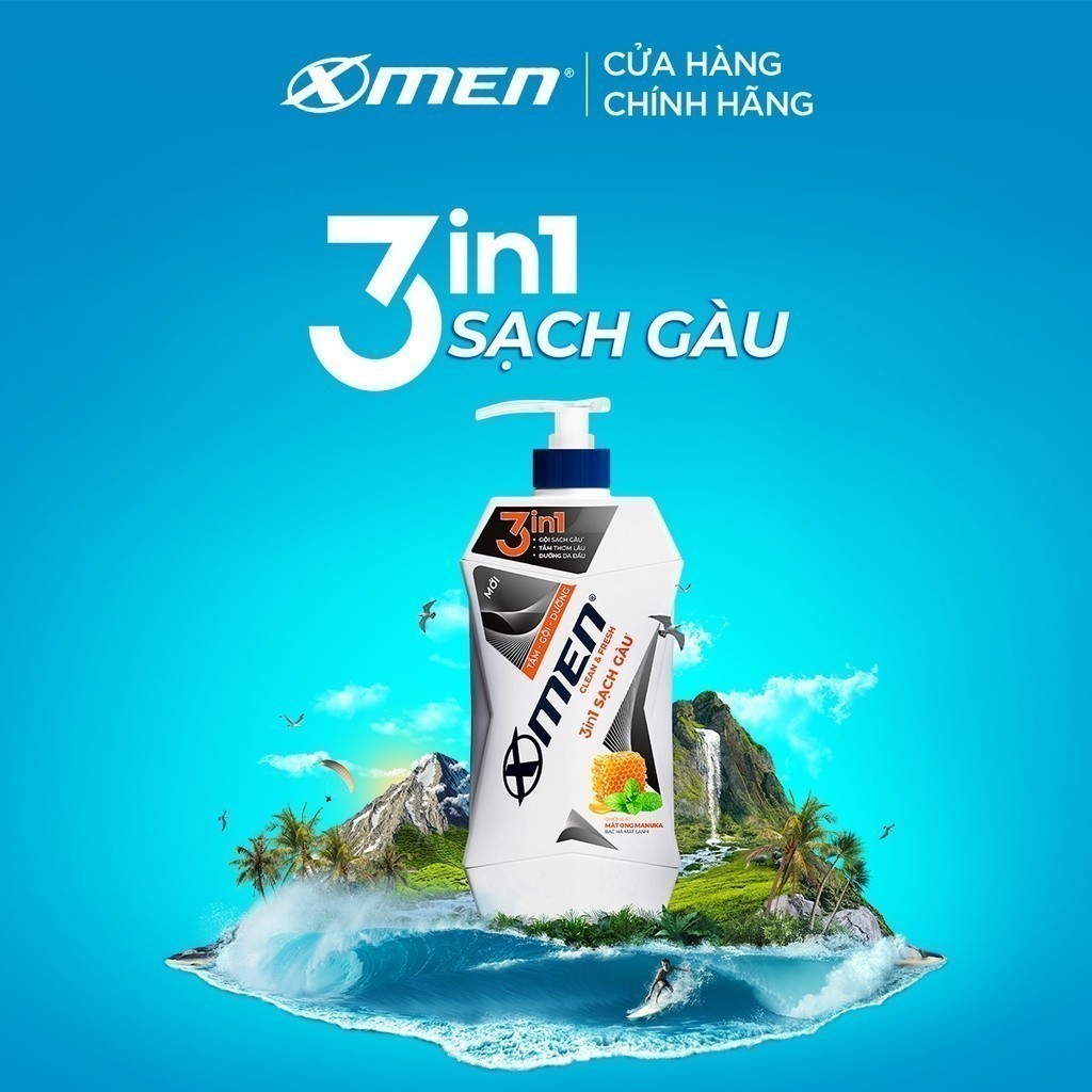 Mô tả Tắm Gội Dưỡng Xmen Clean & Fresh 3in1 Sạch Gàu / 2in1 Sạch Sâu 610g - 1