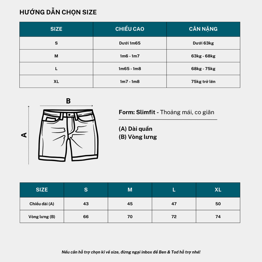 Mô tả Quần short nam ngắn form SLIM FIT BEN & TOD 19320 vải cotton xuất xịn lưng đai thun co giãn 4 chiều chuẩn form nam tính - 4