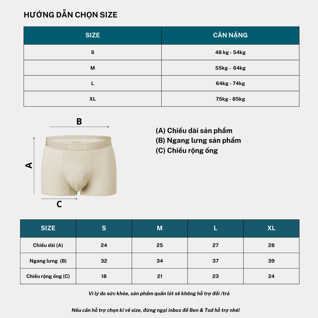 Mô tả Quần Boxer nam Seamless BEN & TOD DLB4610BC011 mềm mại lớp vải lót kháng khuẩn cotton co giãn thoáng mát - 1