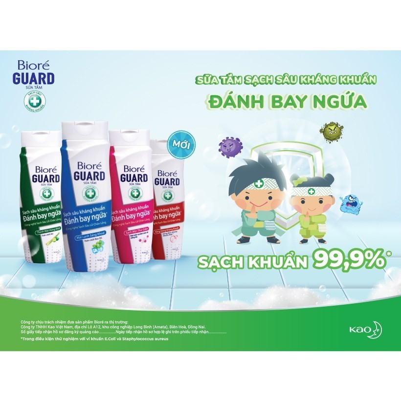 Mô tả Biore Sữa Tắm Sạch Sâu Kháng Khuẩn Guard – Mát Lạnh Sảng Khoái 800g - 1