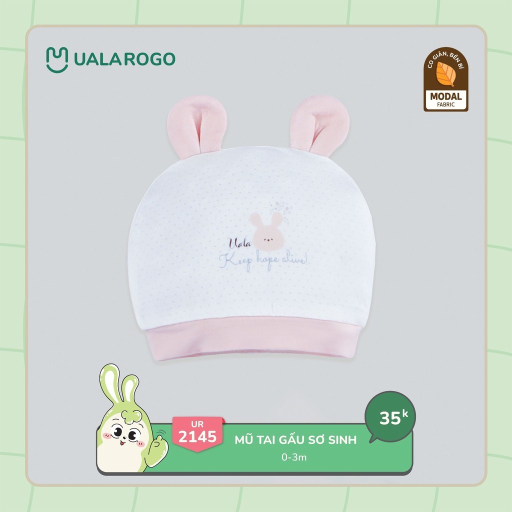 Mô tả Set bao tay chân mũ cho bé sơ sinh Ualarogo vải Bamboo thấm hút co giãn mềm mại 2144 2145 - 3
