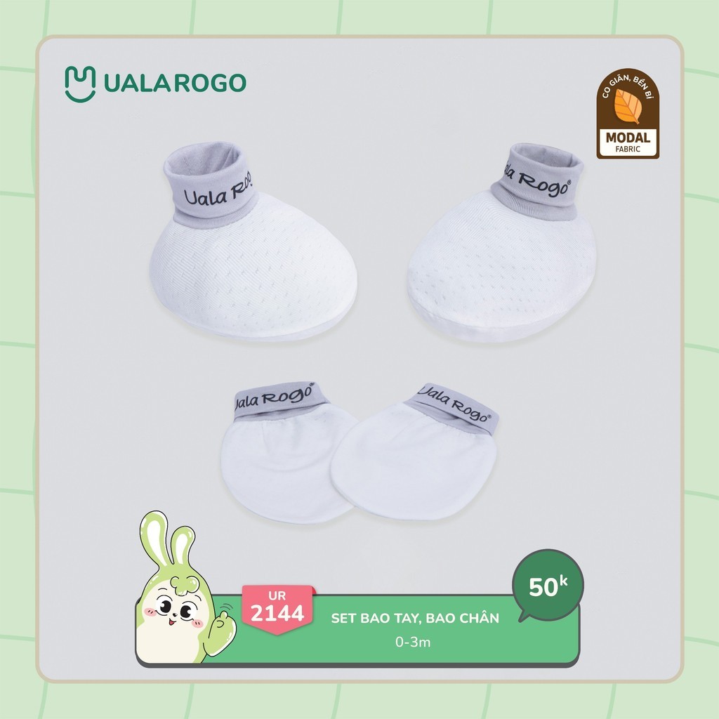 Mô tả Set bao tay chân mũ cho bé sơ sinh Ualarogo vải Bamboo thấm hút co giãn mềm mại 2144 2145 - 5