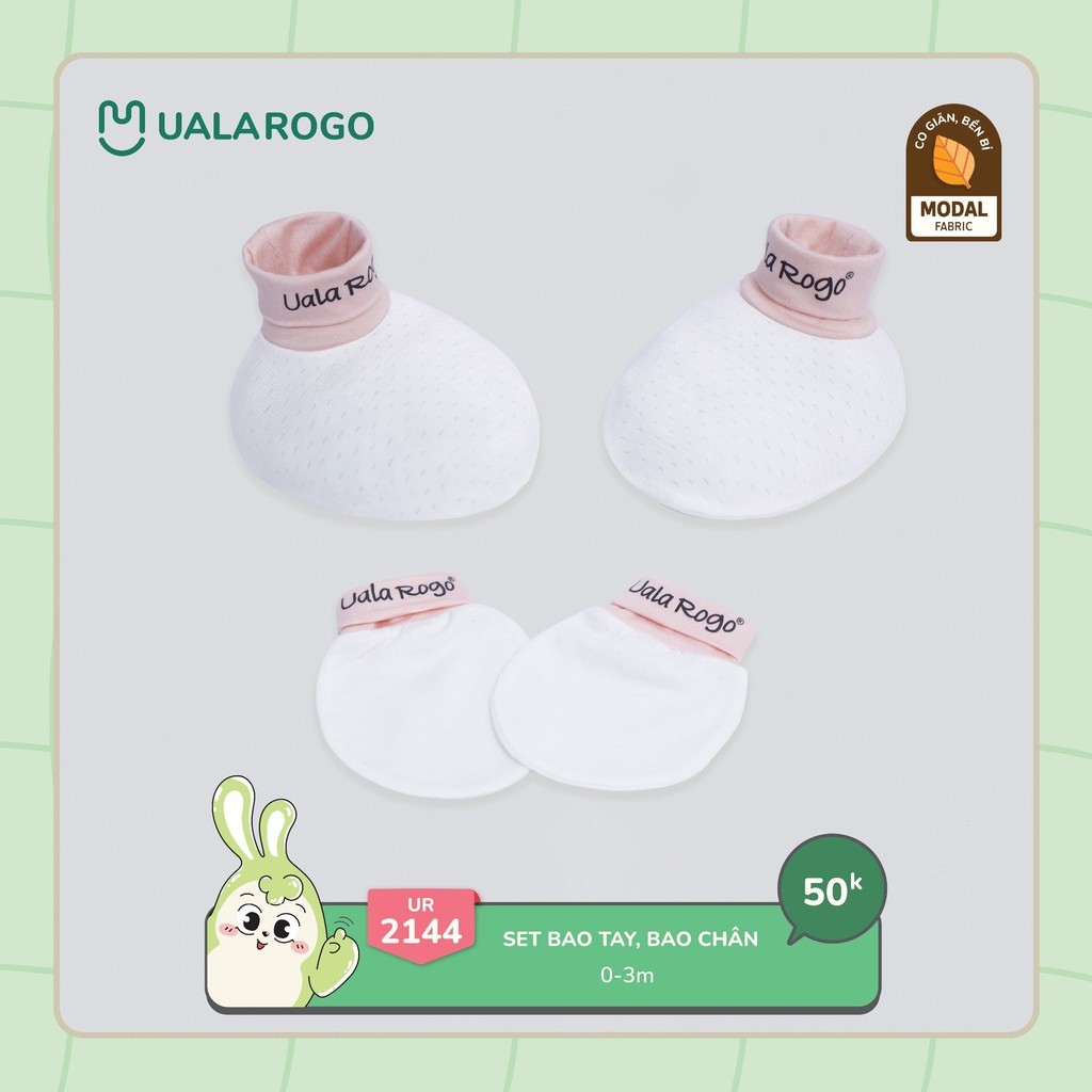 Mô tả Set bao tay chân mũ cho bé sơ sinh Ualarogo vải Bamboo thấm hút co giãn mềm mại 2144 2145 - 6