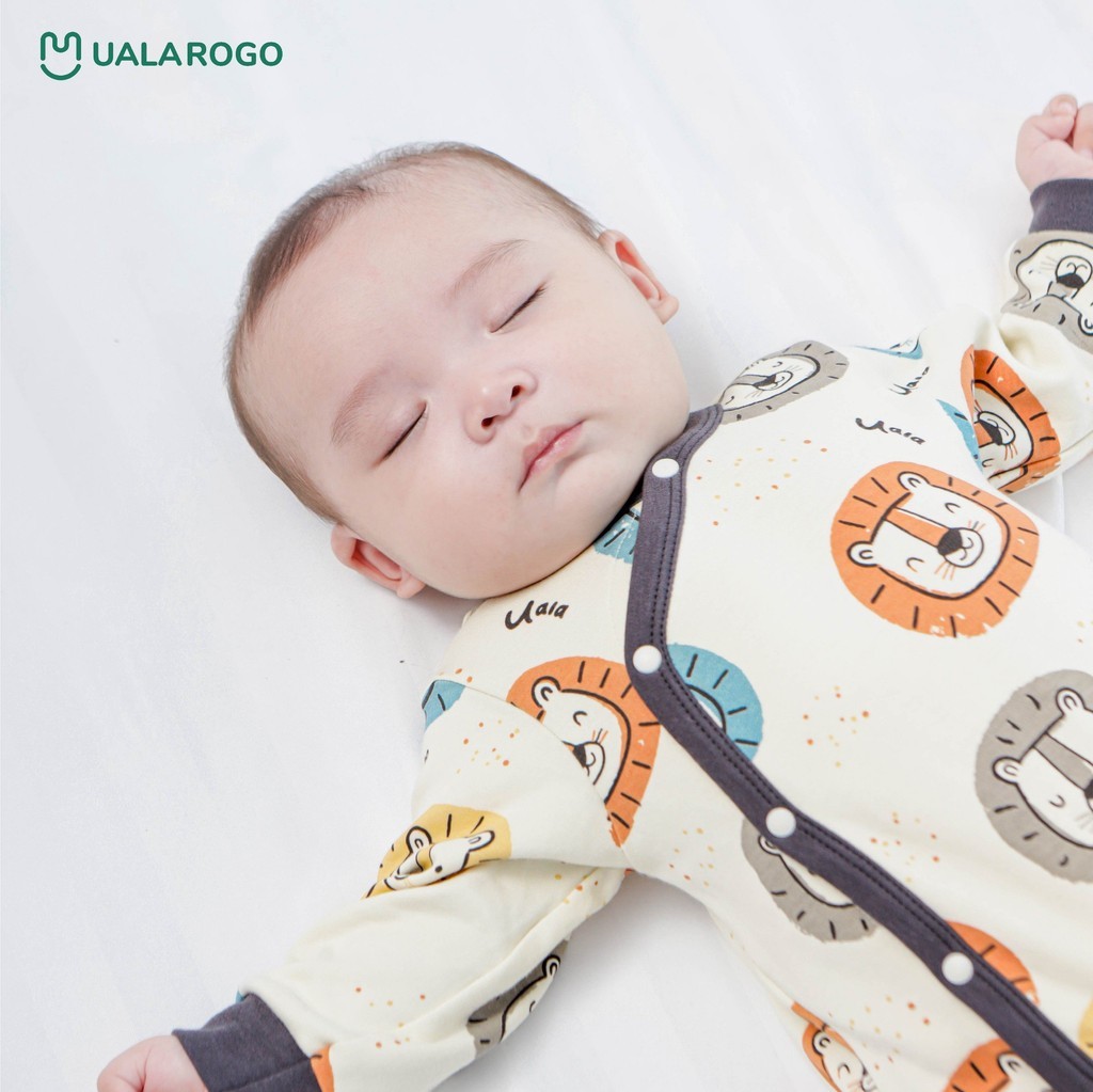 Mô tả Bodychip sơ sinh cho bé Ualarogo áo liền quần 0-12 tháng tuổi vải Cotton thông thoáng dễ thay bỉm 3552 - 1