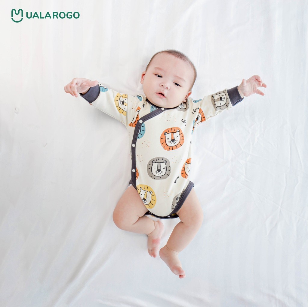 Mô tả Bodychip sơ sinh cho bé Ualarogo áo liền quần 0-12 tháng tuổi vải Cotton thông thoáng dễ thay bỉm 3552 - 3
