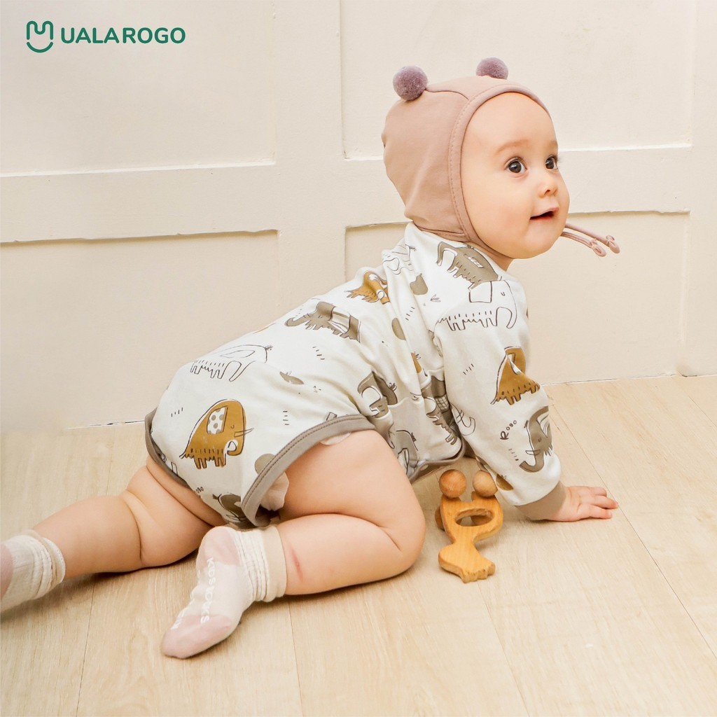 Mô tả Bodychip sơ sinh cho bé Ualarogo áo liền quần 0-12 tháng tuổi vải Cotton thông thoáng dễ thay bỉm 3552 - 5