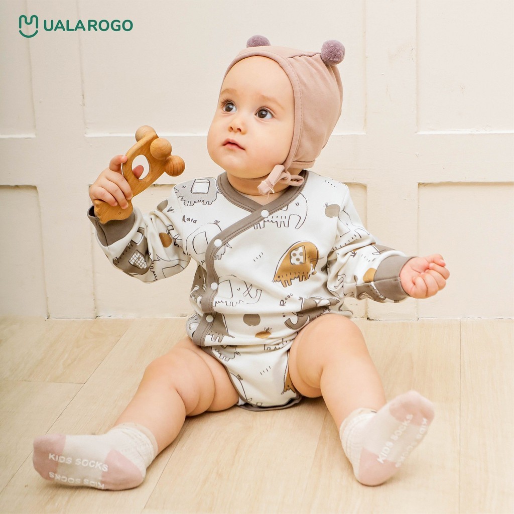 Mô tả Bodychip sơ sinh cho bé Ualarogo áo liền quần 0-12 tháng tuổi vải Cotton thông thoáng dễ thay bỉm 3552 - 7