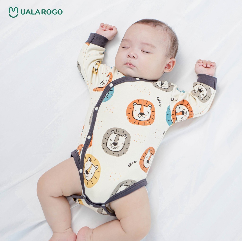 Mô tả Bodychip sơ sinh cho bé Ualarogo áo liền quần 0-12 tháng tuổi vải Cotton thông thoáng dễ thay bỉm 3552 - 8