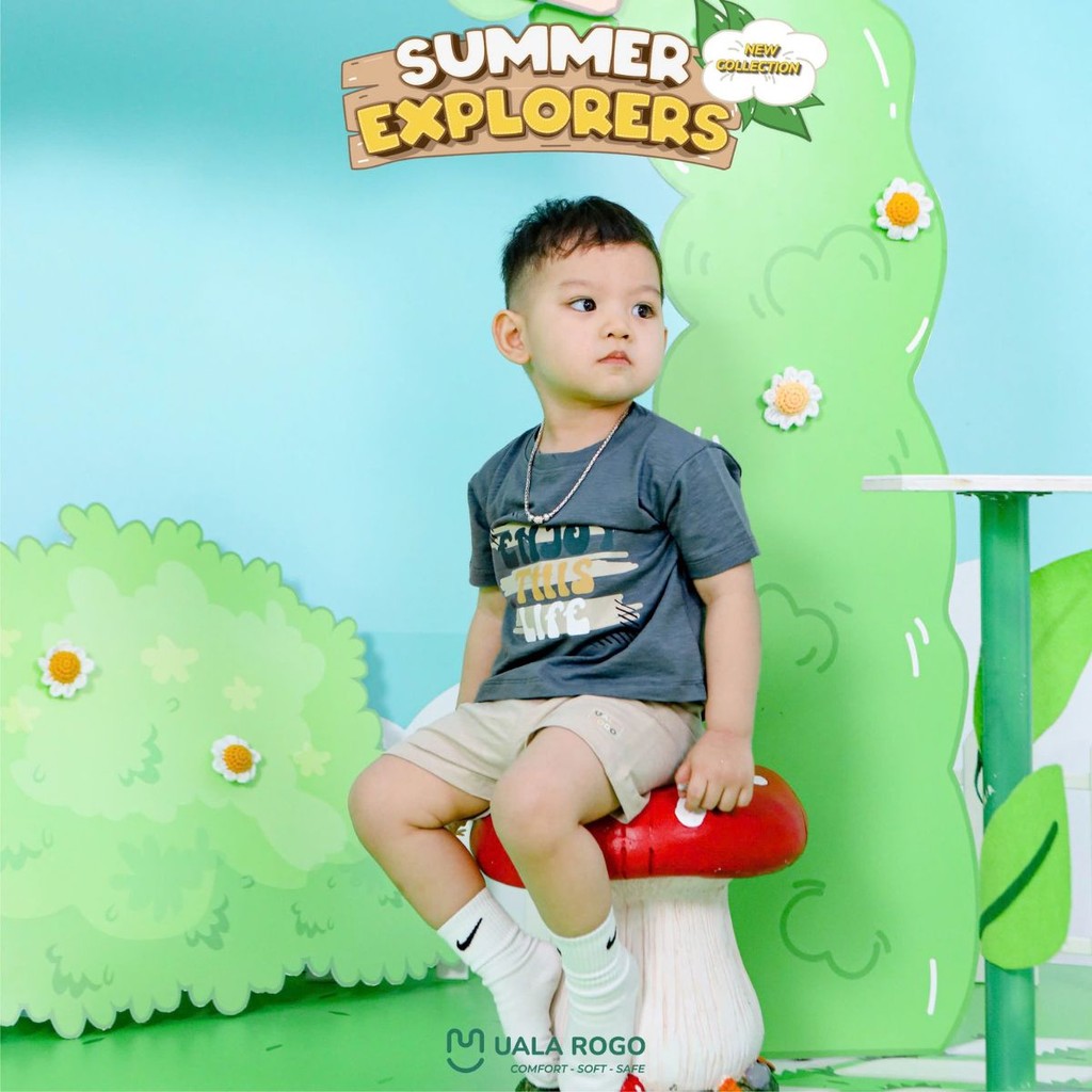 Đồ bộ bé trai Ualarogo Cotton Sớ Gỗ 3826