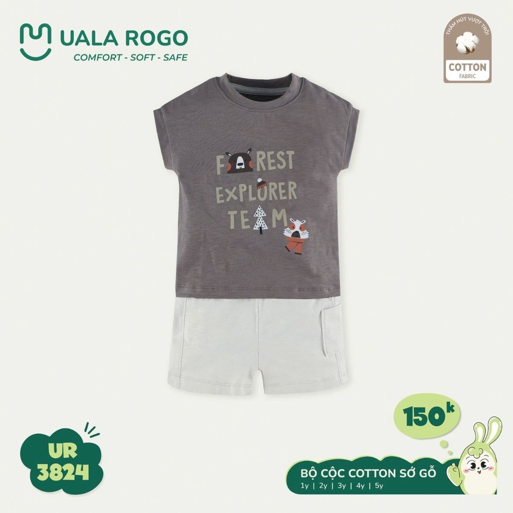 Bộ cộc tay bé trai Ualarogo 3824 - Ảnh 9