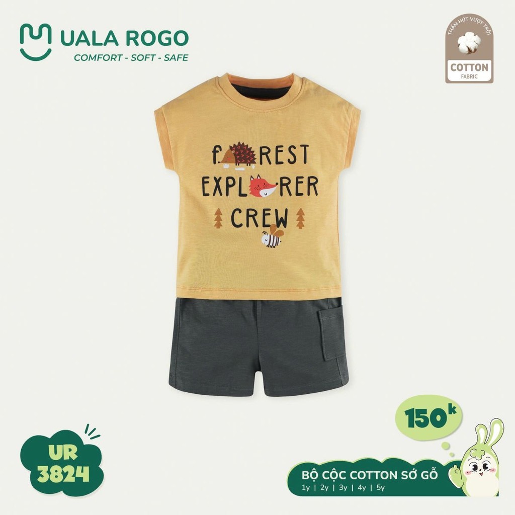 Bộ cộc tay bé trai Ualarogo 3824 - Ảnh 11