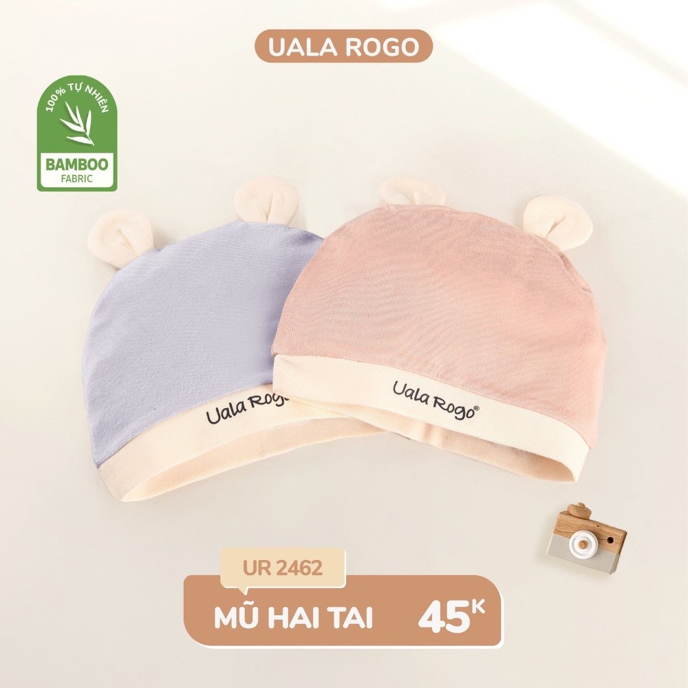 Mô tả Set bao tay chân mũ sơ sinh cho bé Ualarogo 0-6 tháng vải sợi tre thoáng mát thấm hút co giãn 2462 - 1