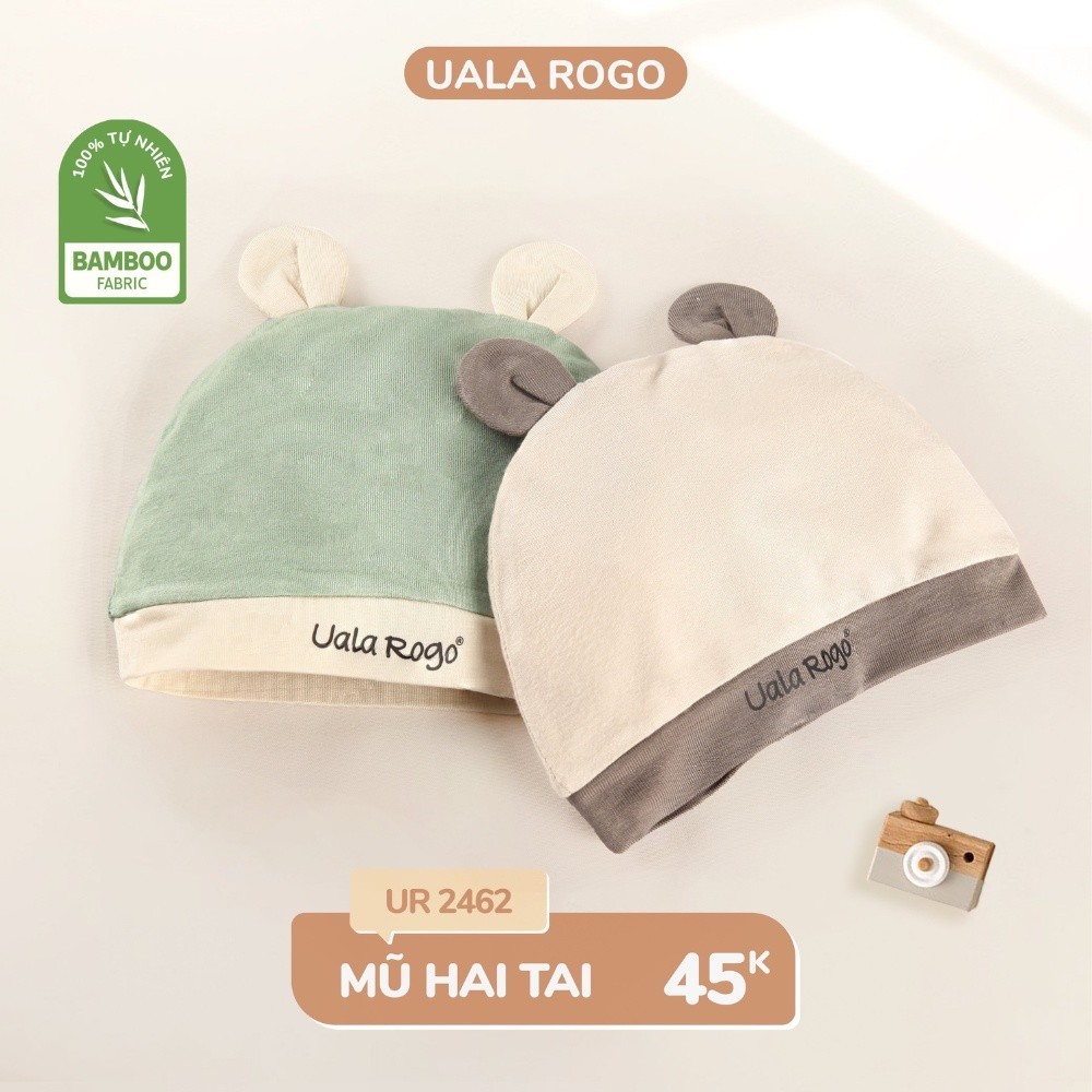 Mô tả Set bao tay chân mũ sơ sinh cho bé Ualarogo 0-6 tháng vải sợi tre thoáng mát thấm hút co giãn 2462 - 2