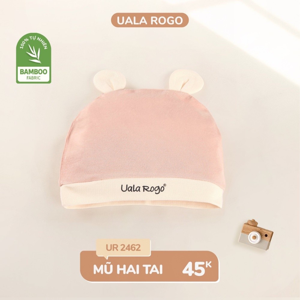 Mô tả Set bao tay chân mũ sơ sinh cho bé Ualarogo 0-6 tháng vải sợi tre thoáng mát thấm hút co giãn 2462 - 3